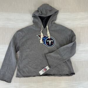 NFL Women’s Tennessee Titans Gray Cropped Hoodie Size Large Sweatshirt L NWT
